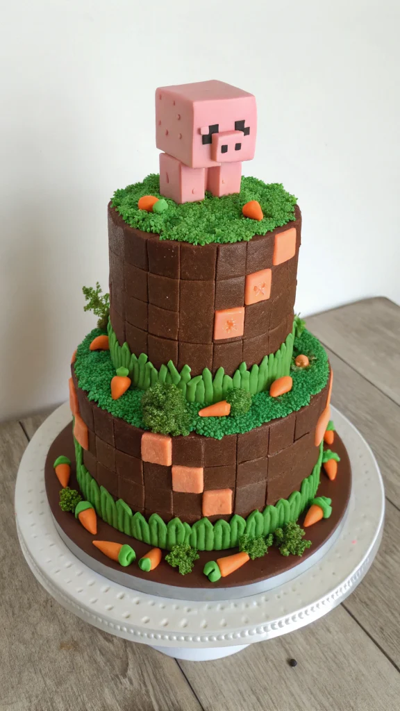 002 Creeper Explosion Cake - Themed Ideas