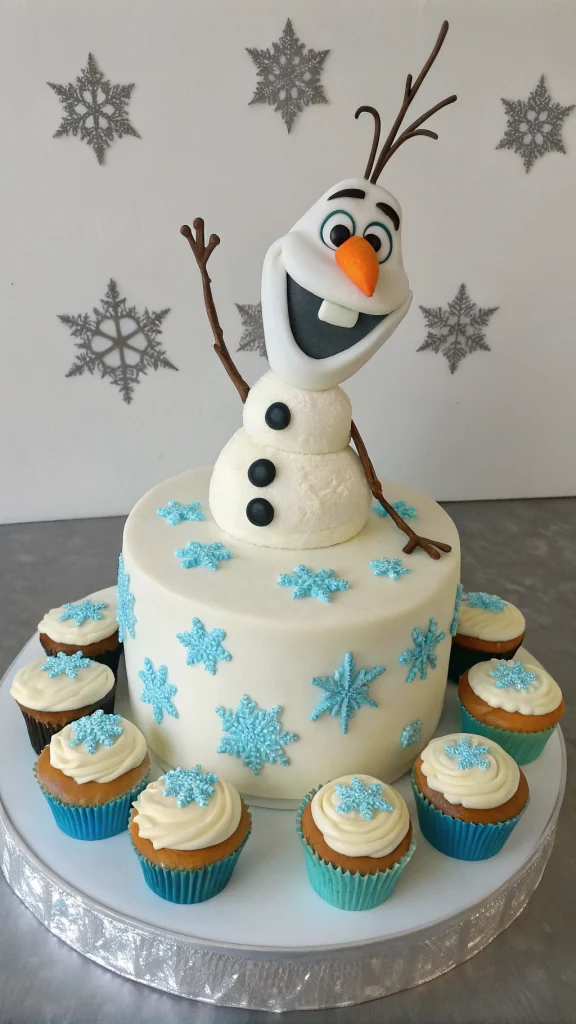 002 Cute Olaf Frozen Cake Design for Toddlers - Themed Ideas