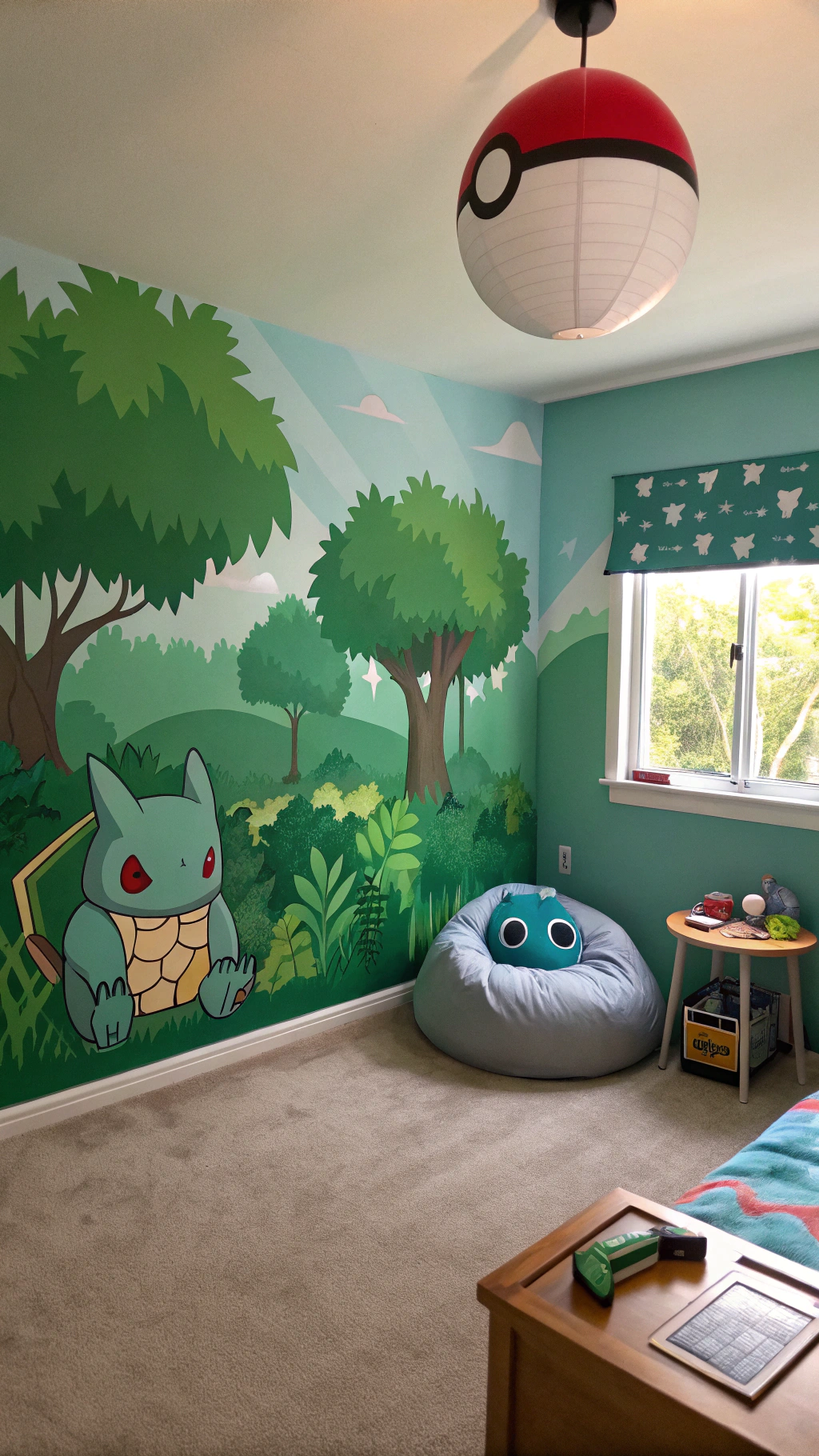 003 Pokemon Jungle Room Decor Ideas for Kids with Forest Themes and Snorlax Chair - Themed Ideas
