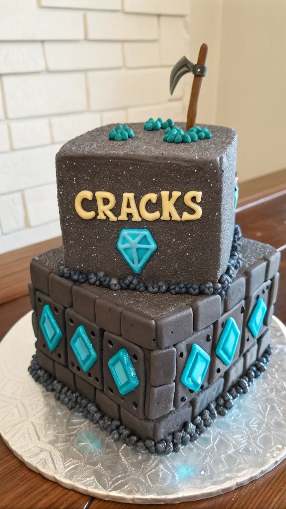 004 Diamond Ore Treasure Cake - Themed Ideas