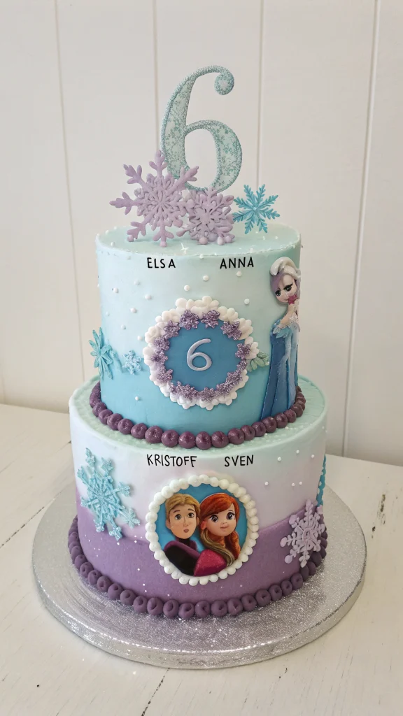 004 Pastel Princess Frozen Cake for a 6 Year Old - Themed Ideas