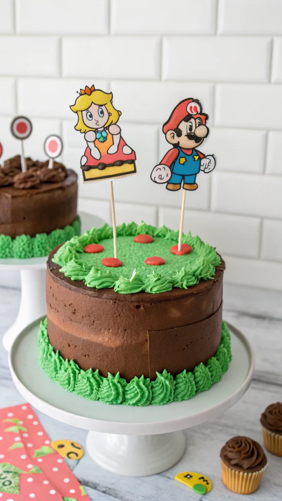 004 Quick DIY Super Mario Cake with Printable Toppers – Budget Friendly Fun - Themed Ideas