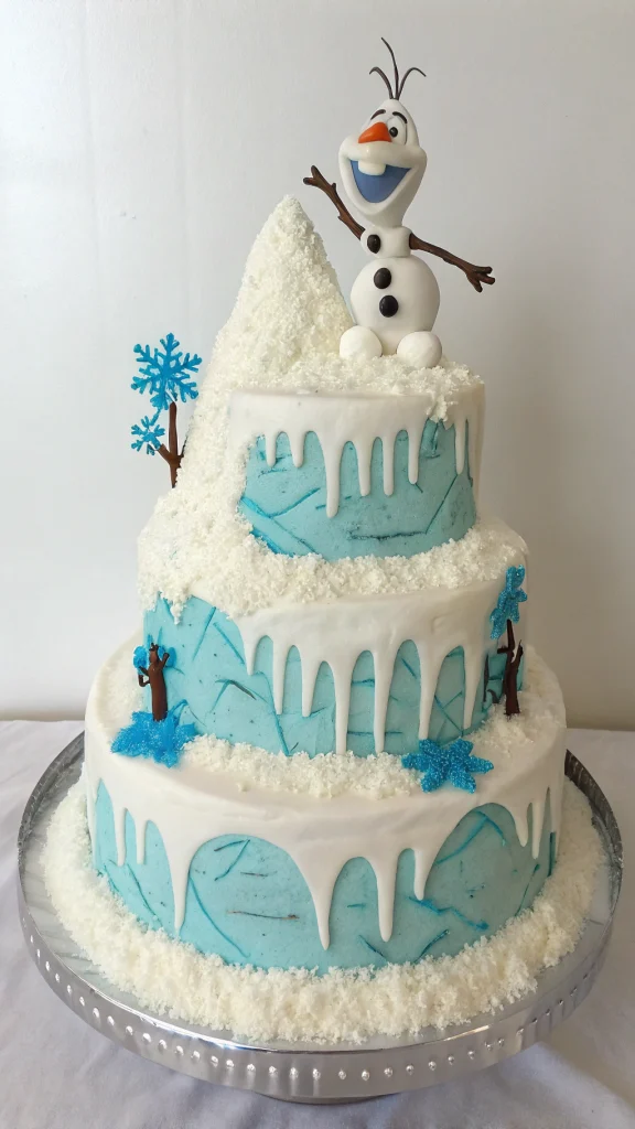 006 Mountain Adventure Frozen Cake with Olaf - Themed Ideas