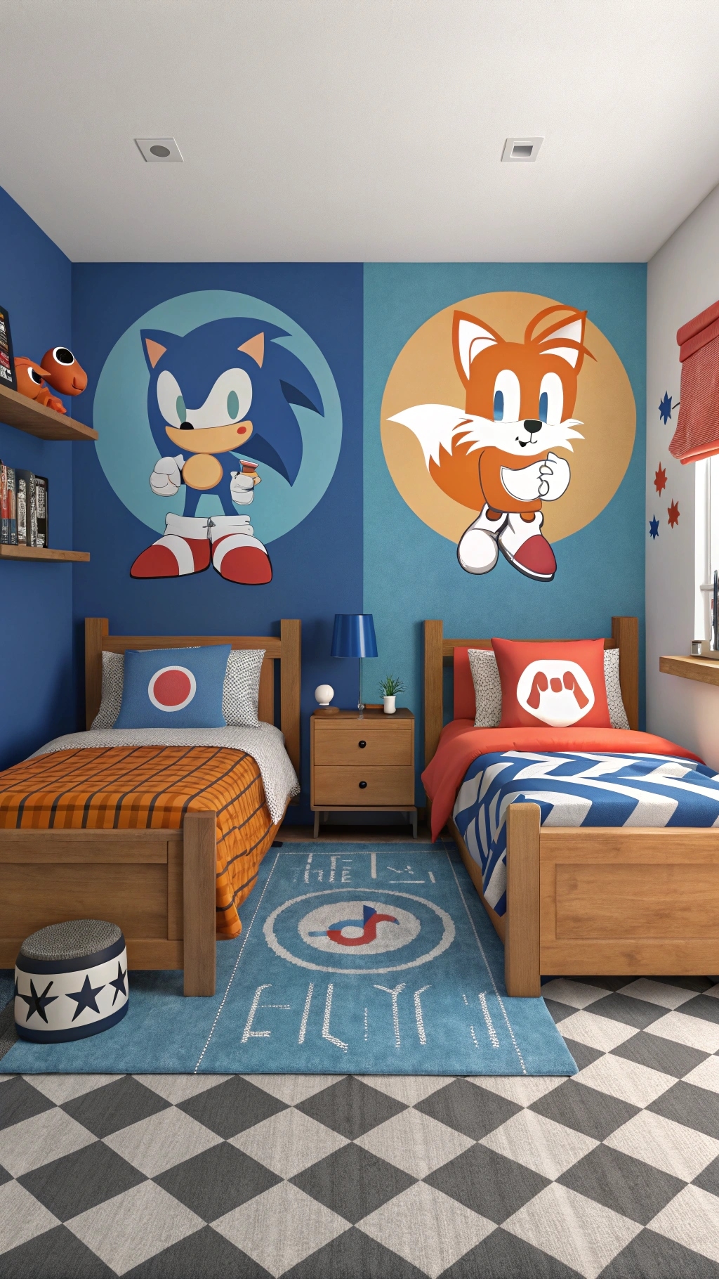 007 Sonic Tails Shared Bedroom Ideas for Siblings or Best Friends - Themed Ideas