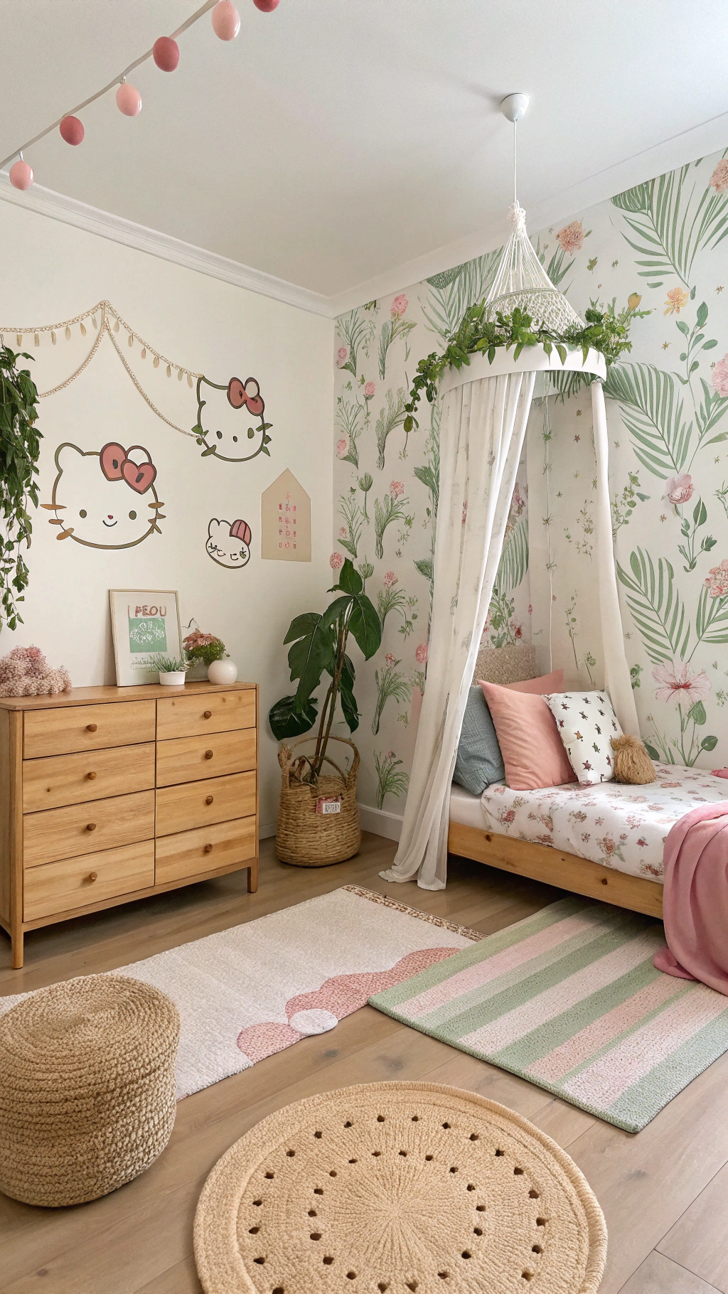 010 Boho Hello Kitty Bedroom Cute ACY Earthy Decor Ideas for Kids - Themed Ideas