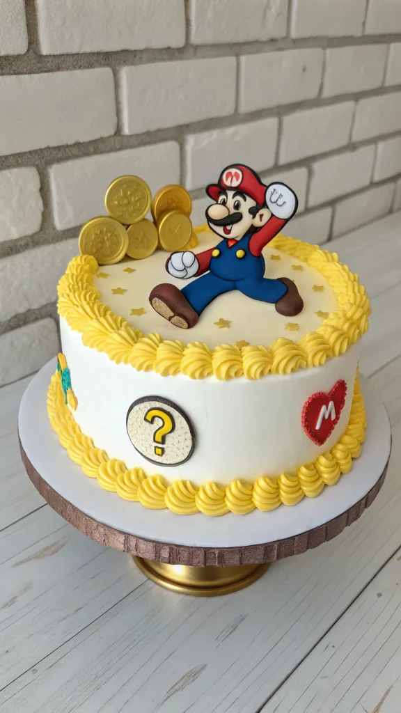 010 Budget Super Mario Cake with Edible Image – Quick Party Idea - Themed Ideas