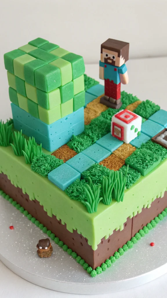 013 Edible Minecraft Cake Topper - Themed Ideas
