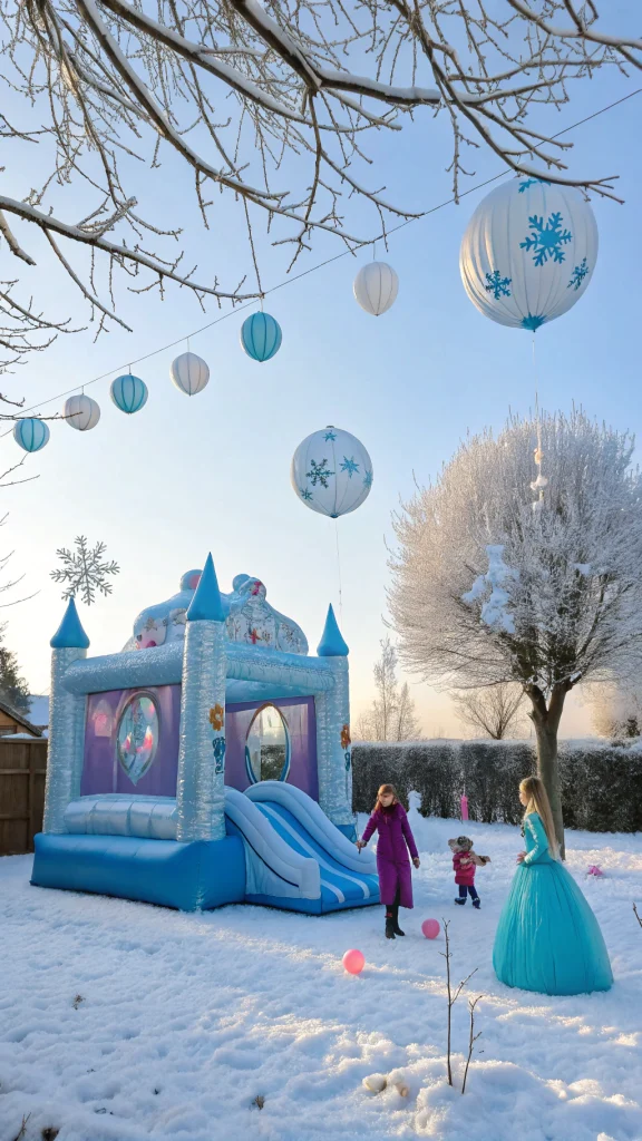 013 Outdoor Frozen Birthday Party Decor with Life Sized Characters and Snowy Fun - Themed Ideas