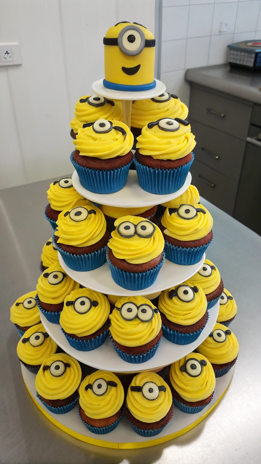 014 Minion Cupcake Tower A Creative and Easy Alternative to Traditional Cakes - Themed Ideas