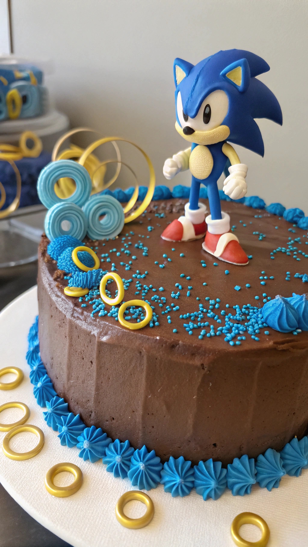 014 Super Simple Sonic Cake Hack Using a Store Bought Base Minimal Decor - Themed Ideas