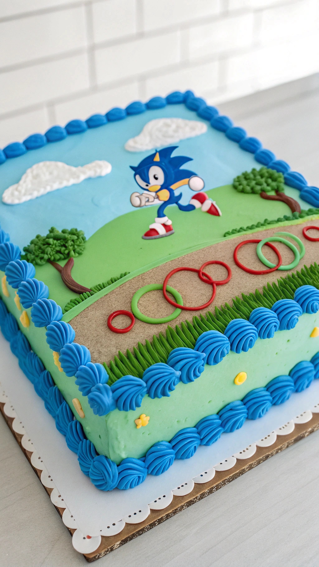 016 Classic Green Hill Zone Sonic Cake for the Ultimate Fans Birthday - Themed Ideas