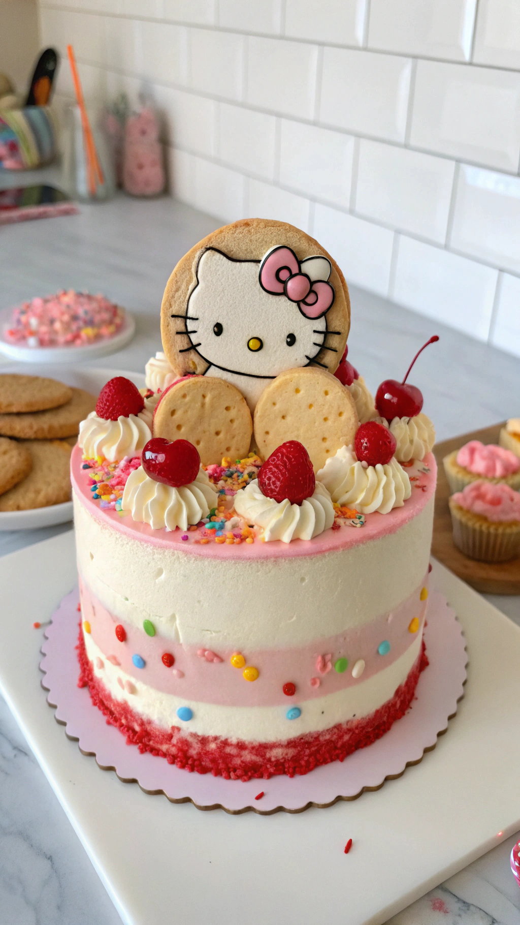 018 Hello Kitty Ice Cream Cake IBM Refreshing Summer Birthday Dessert - Themed Ideas