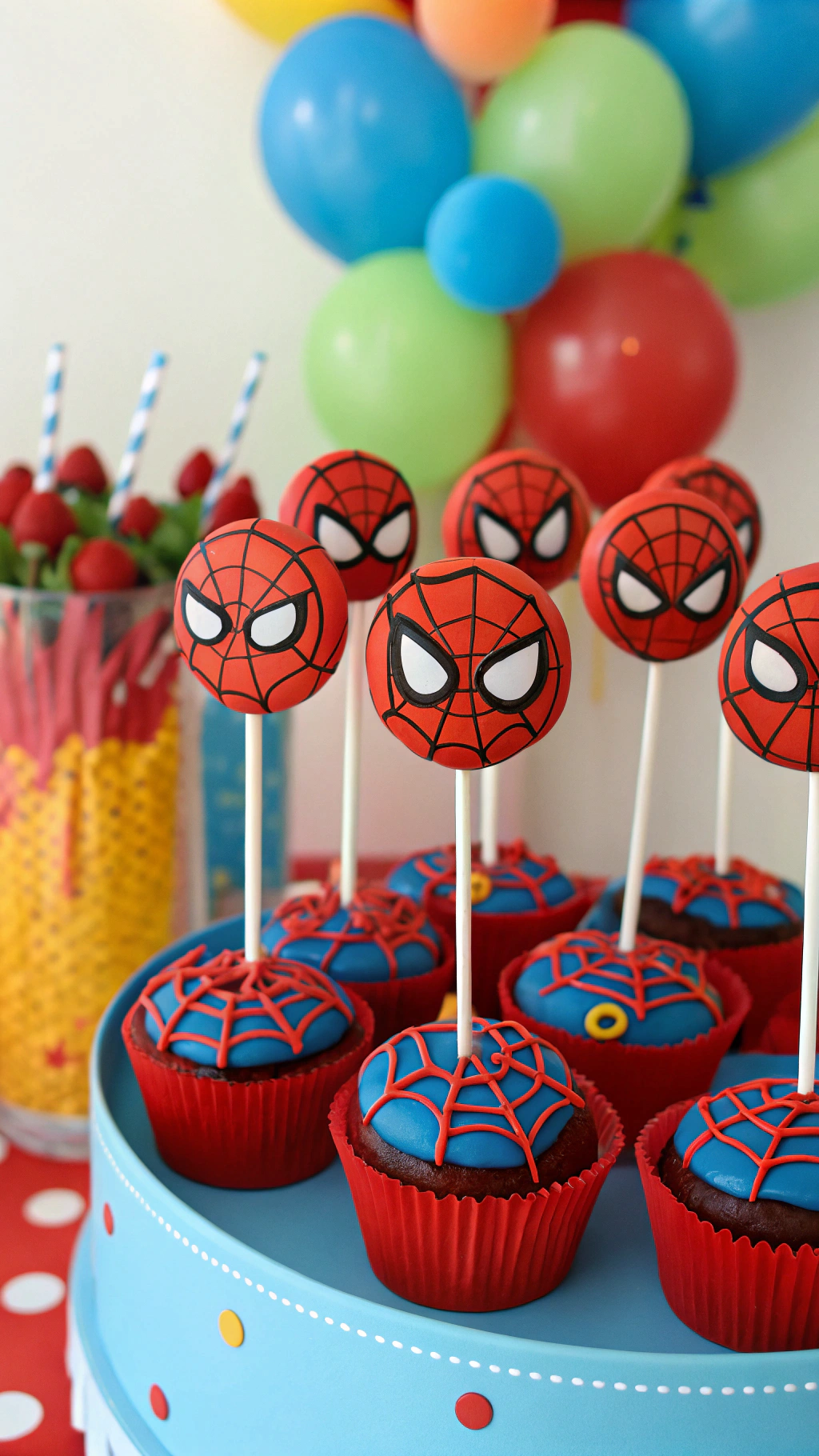 021 Colorful Spiderman cake pops ideas for superhero birthday parties for kids ages 4 to 10 - Themed Ideas