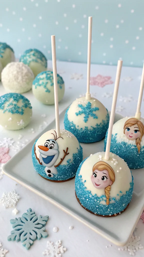 021 Magical Frozen Cake Pops Featuring Elsa Anna and Olaf for Winter Birthdays - Themed Ideas