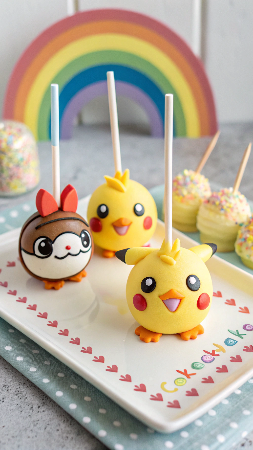 024 Sweet and Simple Pokemon Cake Pops for Kids Featuring Pikachu Meowth and Psyduck - Themed Ideas