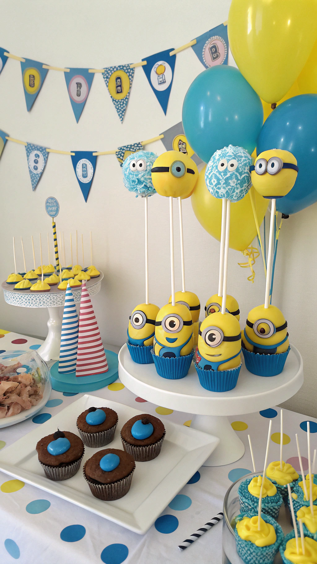 025 Minions Cake Pops Party Display IBM Themed Dessert Table Inspiration - Themed Ideas