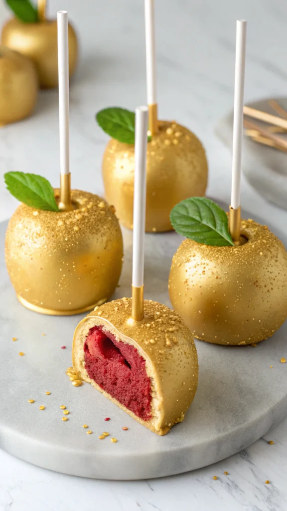027 Golden Apple Cake Pops – Enchanted Treats - Themed Ideas