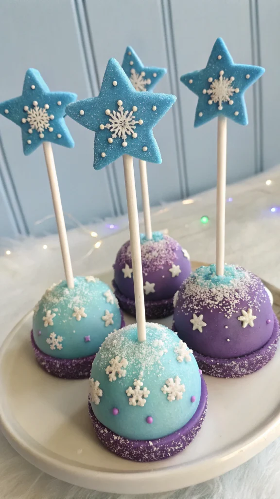 029 Frozen Ice Wand Cake Pops for Magical Birthday Celebrations and Treat Tables - Themed Ideas