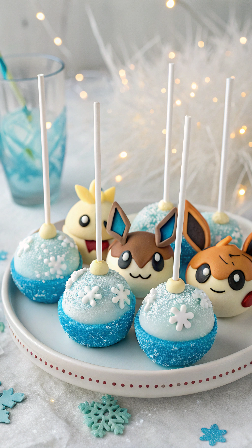 029 Winter Themed Pokemon Cake Pops Featuring Ice Type Characters for Holiday Parties - Themed Ideas