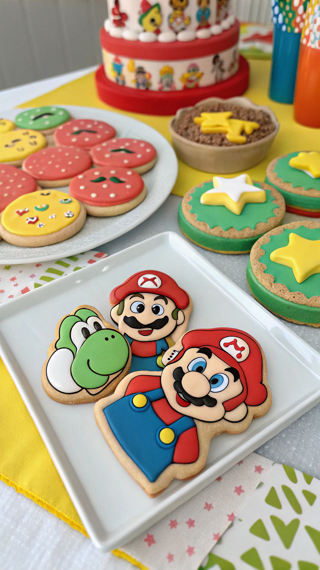 031 Colorful Super Mario cookie ideas for birthday parties and themed celebrations for kids - Themed Ideas