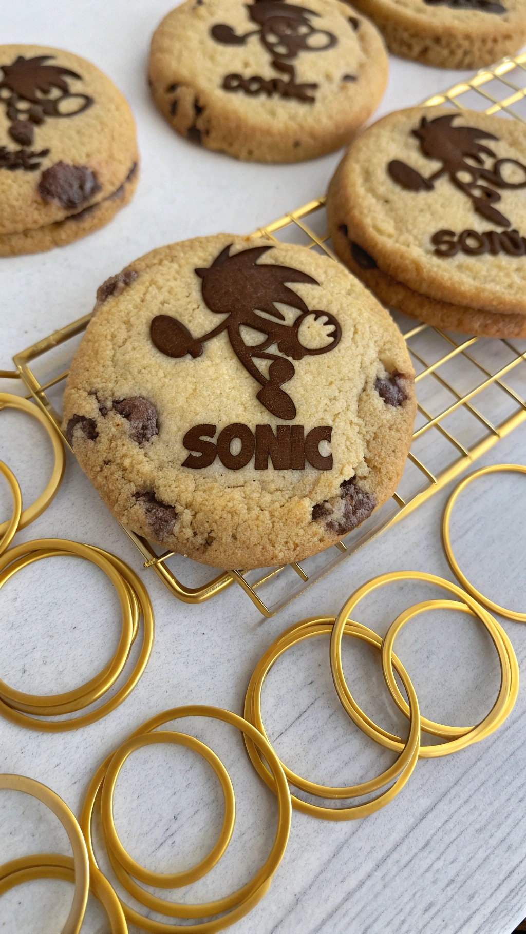032 Sonic Running Cookies Creative Chocolate Chip Cookies with a Gaming Twist - Themed Ideas