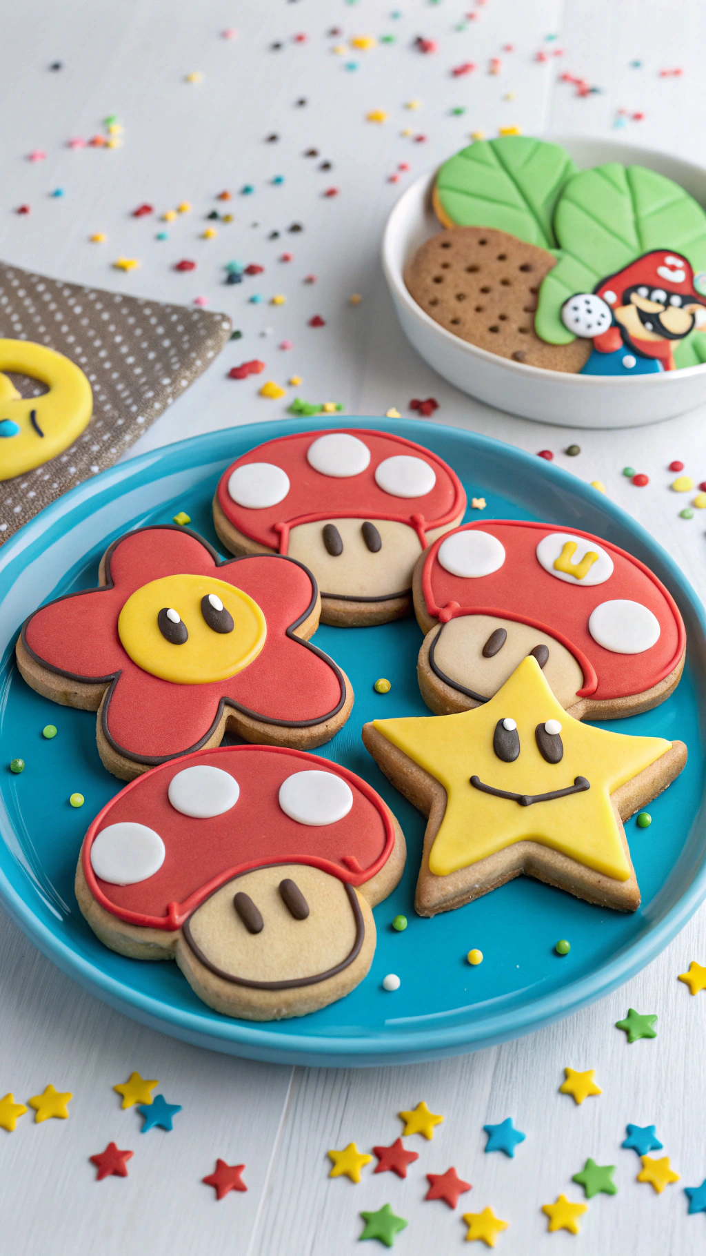033 Power Up inspired Super Mario birthday party cookie ideas for kids age 5 to 10 - Themed Ideas
