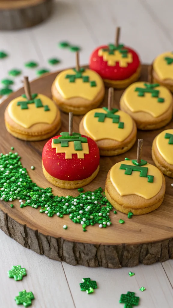 034 Golden Apple Cookies with Shiny Glaze - Themed Ideas