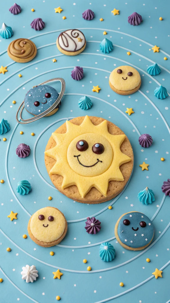 038 Space Themed Frozen Cookies for Frozen Birthday Galaxy Cookie Displays - Themed Ideas
