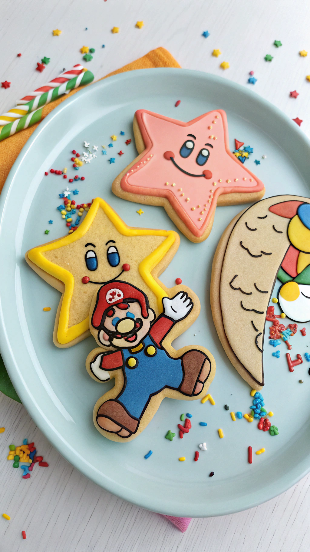 038 Whimsical Super Mario character cookies for kids birthday party desserts - Themed Ideas