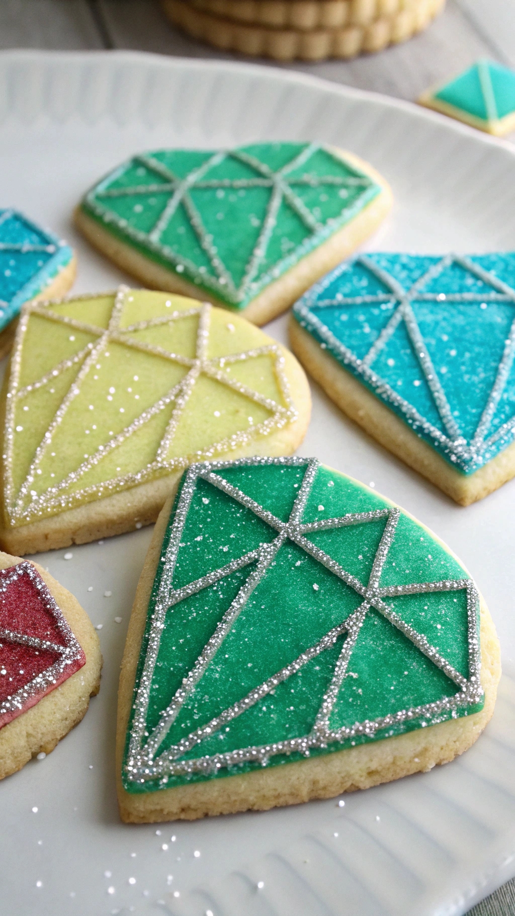 039 Chaos Emerald Cookies Glittery Magical Sonic Party Treats - Themed Ideas