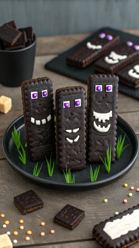 039 Enderman Chocolate Cookies with Googly Eyes - Themed Ideas