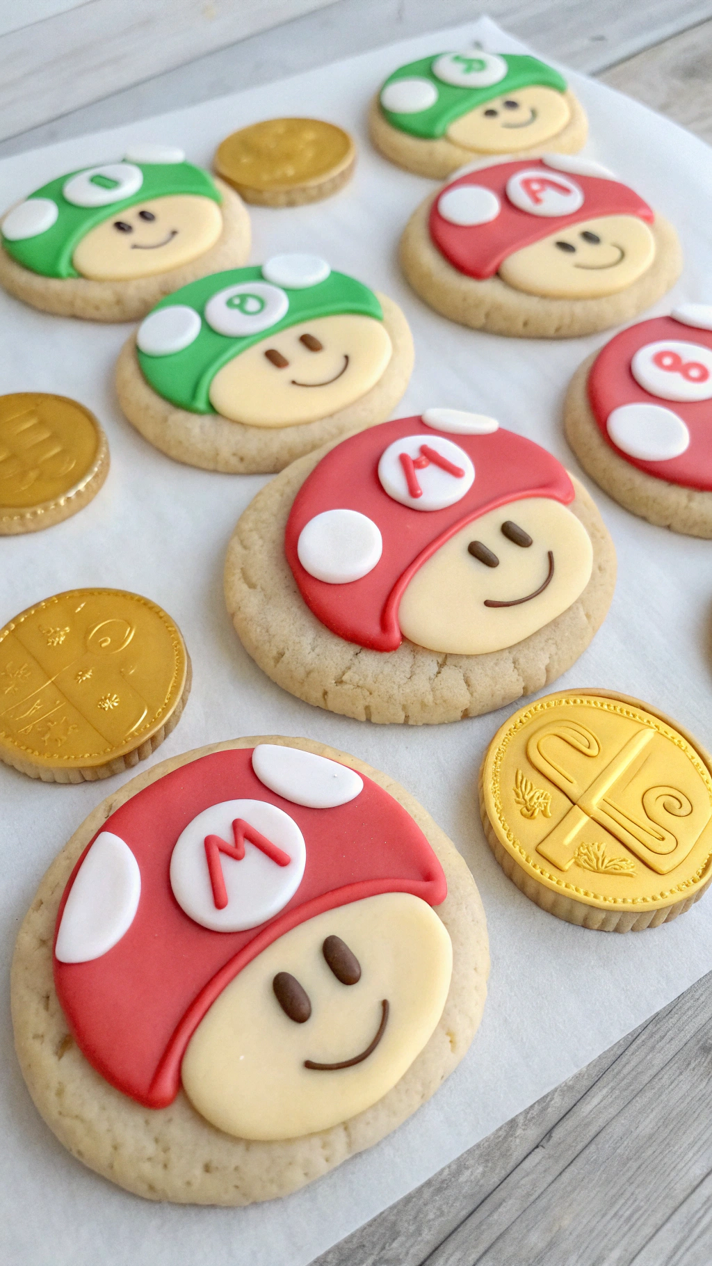 039 Soft and colorful Super Mario cookies for preschool birthday celebrations - Themed Ideas