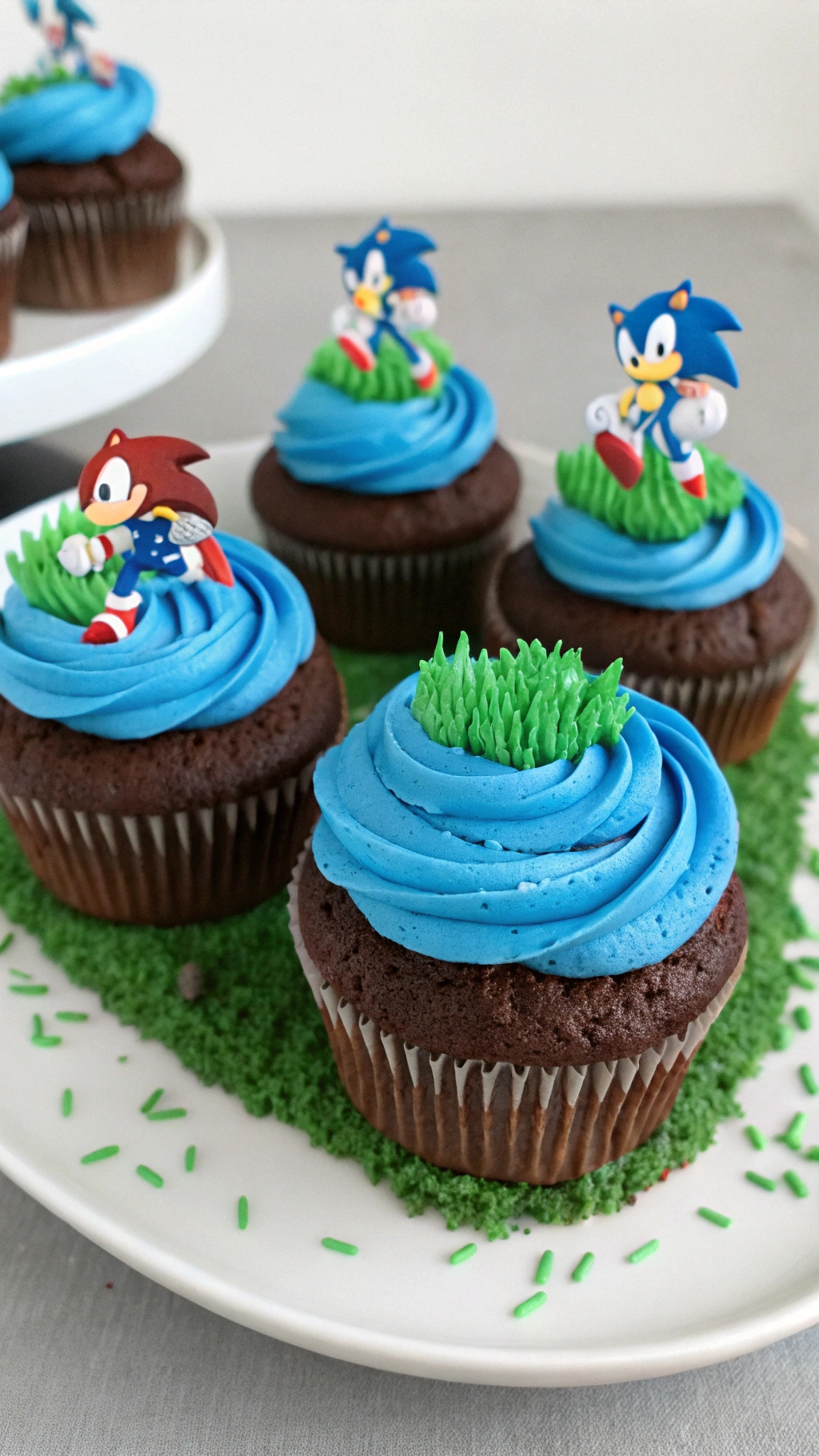 042 Speedy Sonic Birthday Cupcakes That Kids Will Love at Their Party - Themed Ideas
