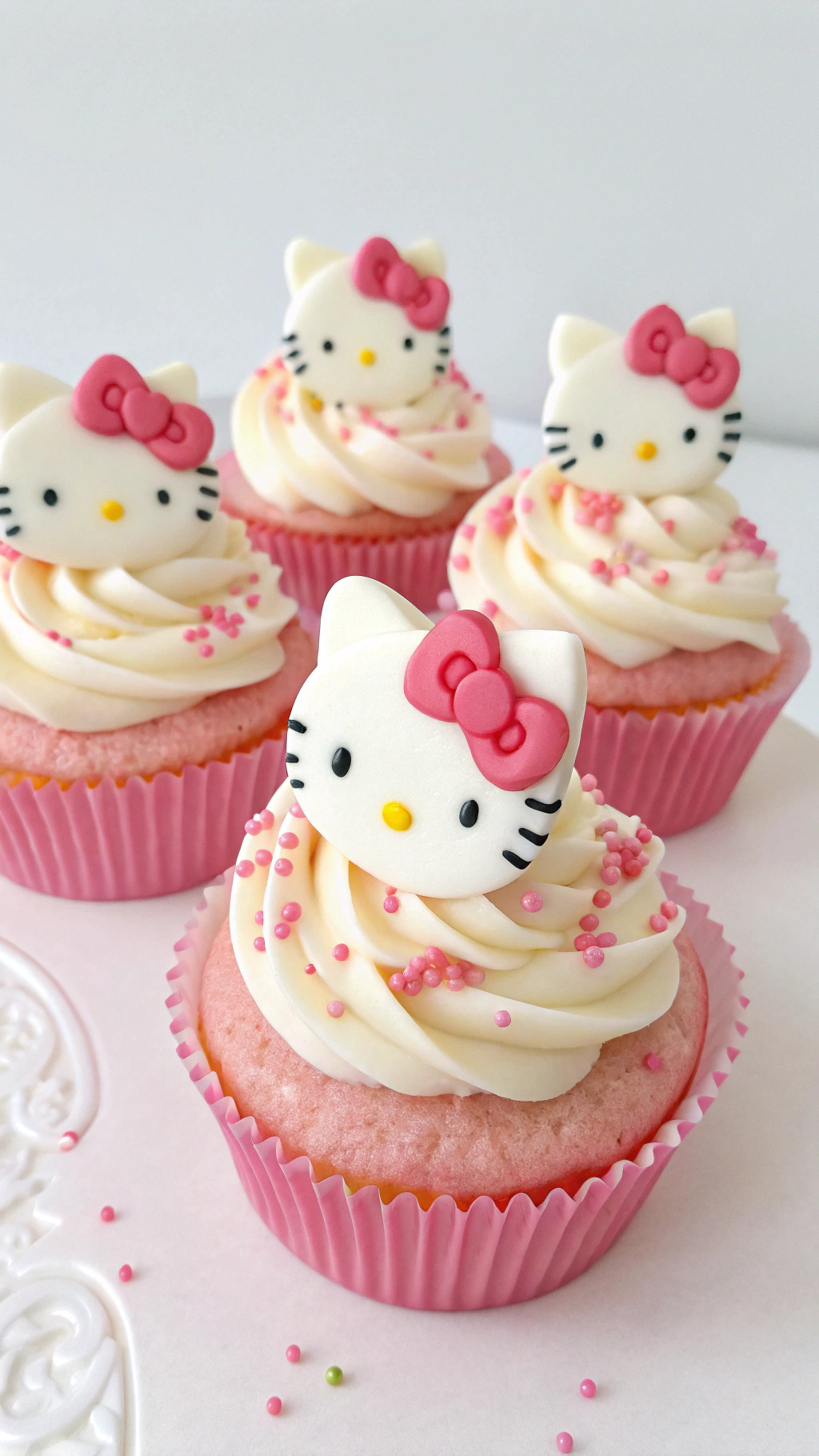 043 Sweet Strawberry Hello Kitty Cupcake Design for a Magical Party - Themed Ideas