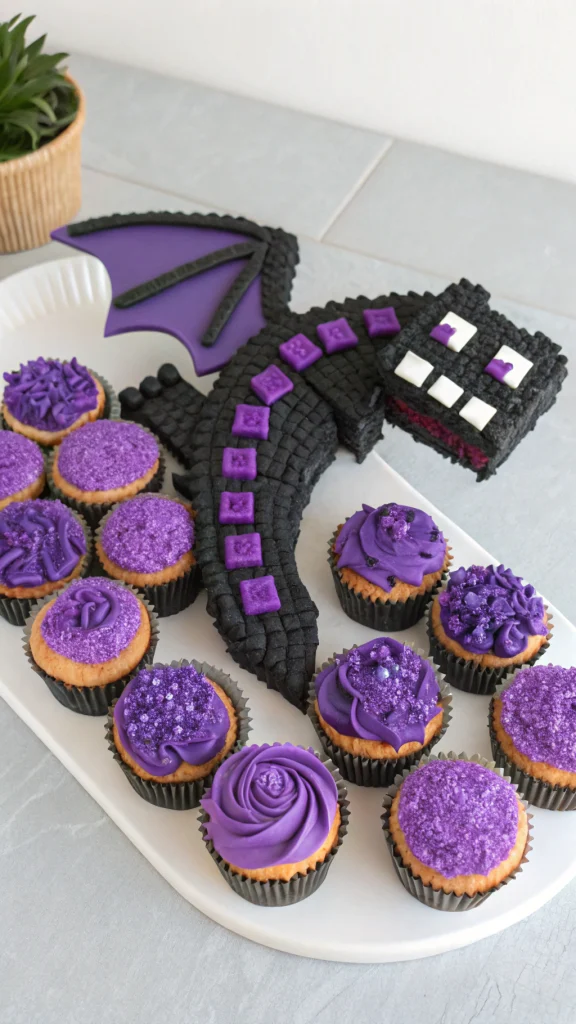 048 Ender Dragon Cupcake Cake - Themed Ideas
