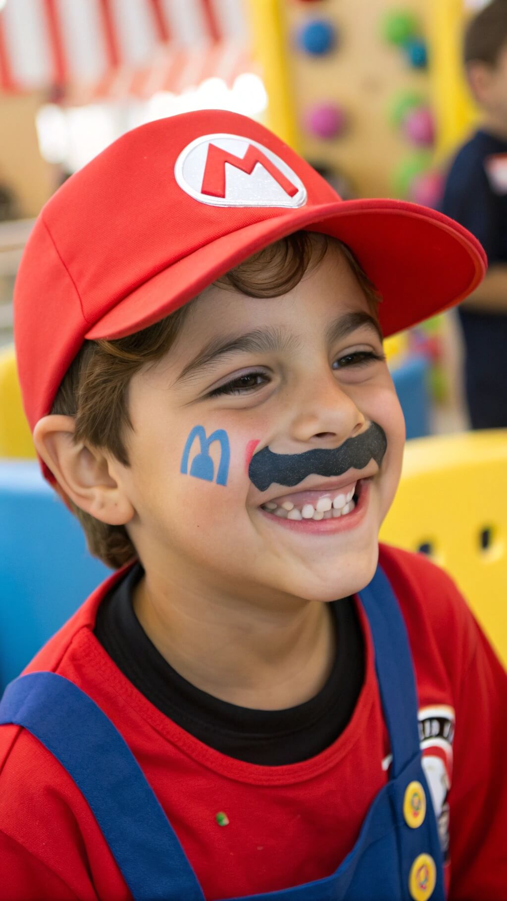 051 Adorable Mario Face Paint Idea for Boys – Easy Super Mario Face Painting Design - Themed Ideas