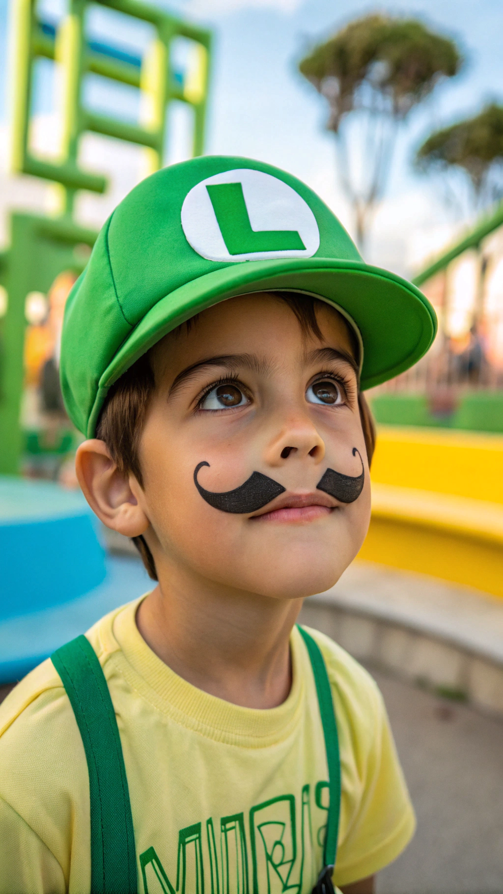053 Luigi Face Paint Design for Kids – Fun and Easy Super Mario Face Painting Idea - Themed Ideas