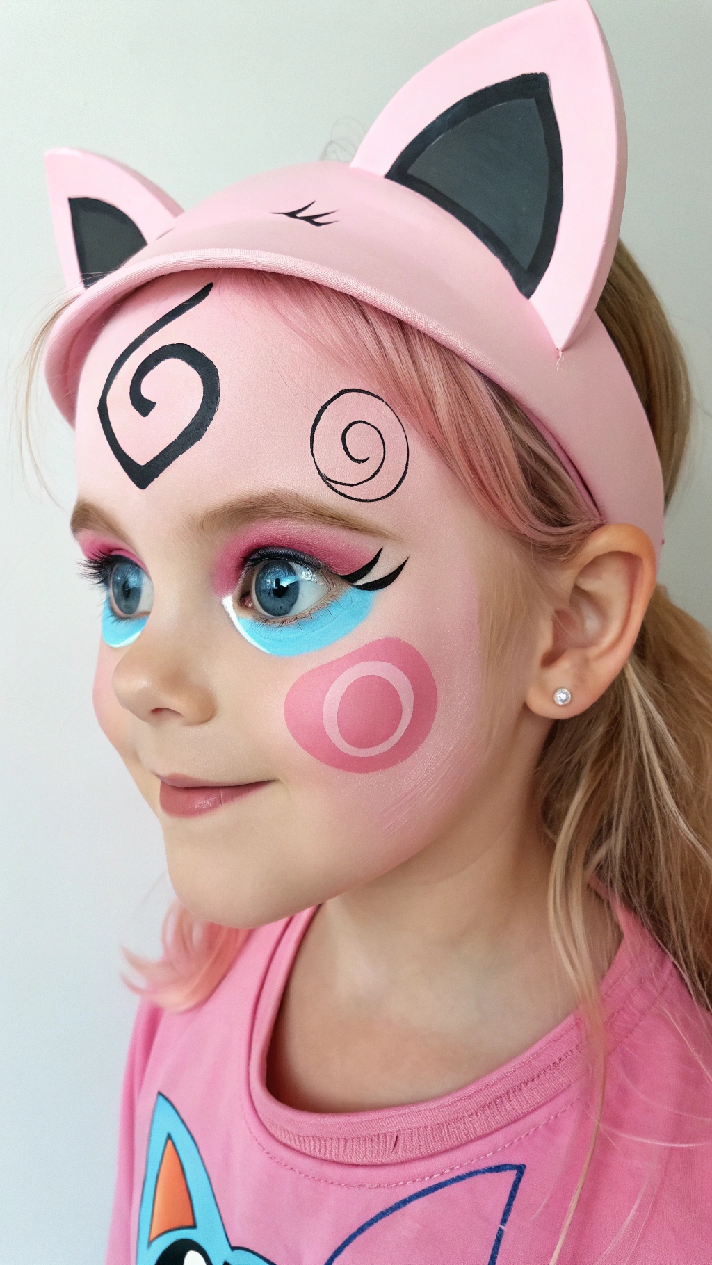054 Jigglypuff Face Paint for Girls – Cute and Musical Pokemon Face Painting Idea for Kids - Themed Ideas