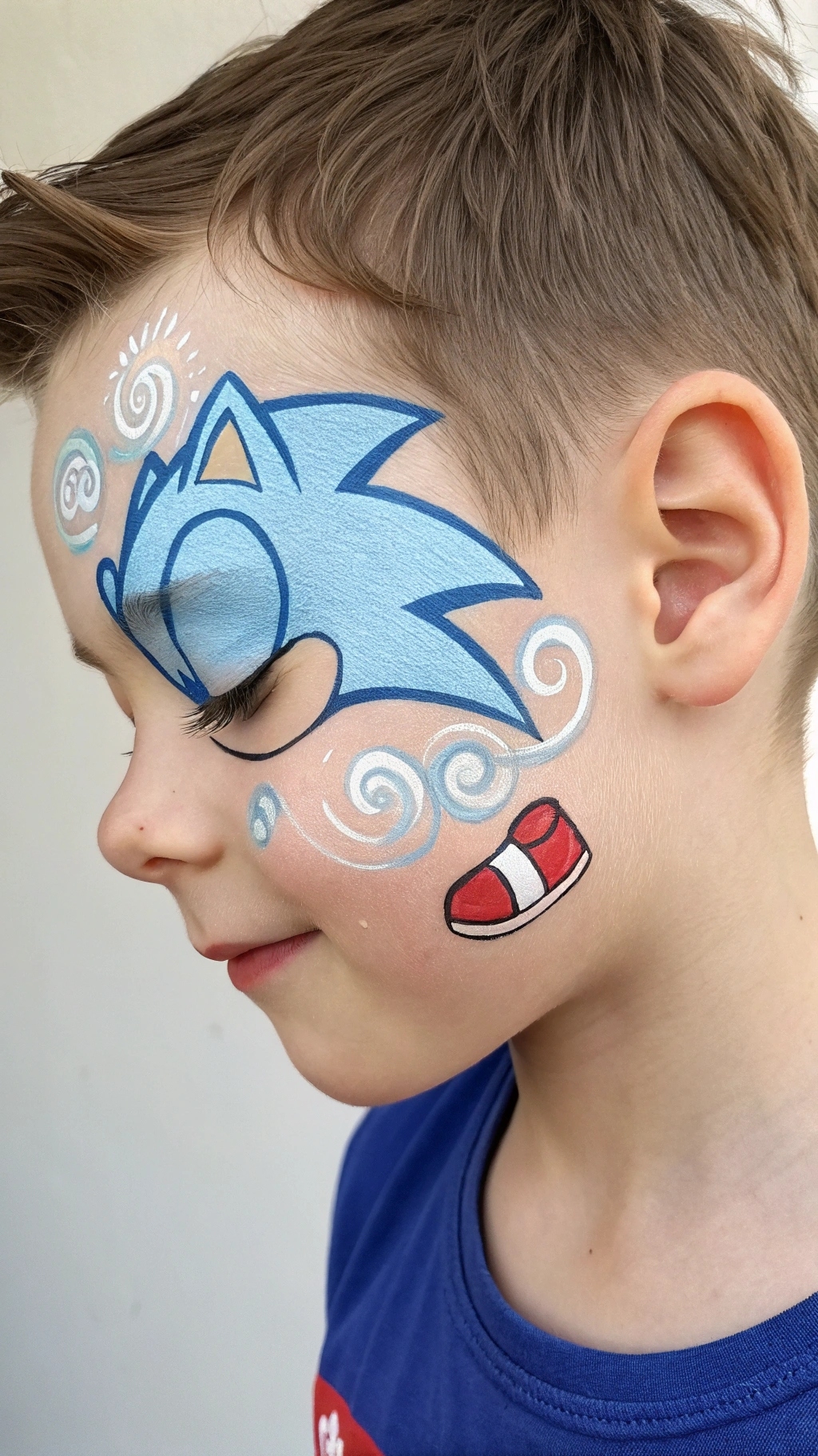 054 Simple Sonic Face Paint for Toddlers Quick Gentle Designs - Themed Ideas