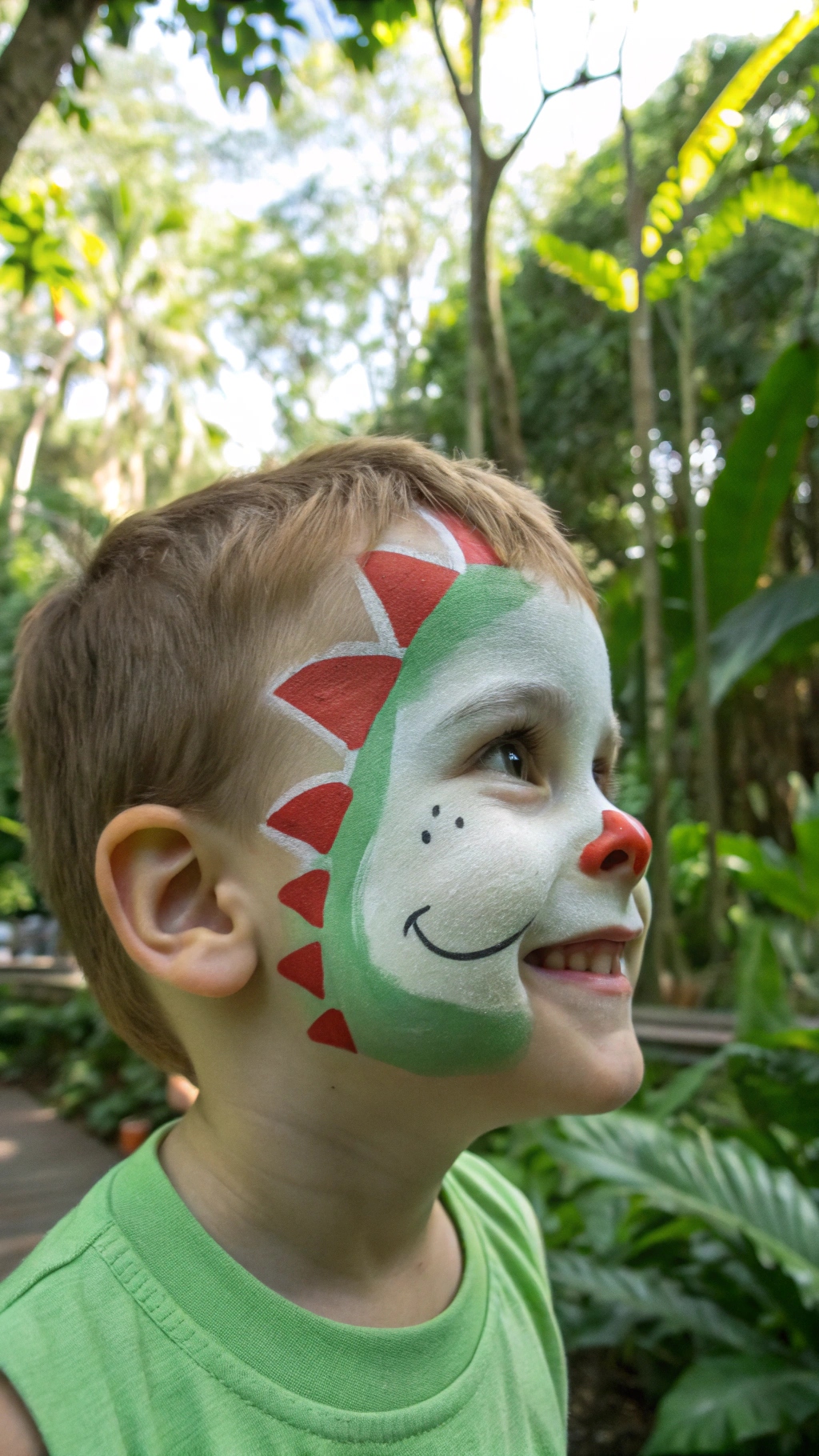 056 Yoshi Face Paint for Kids – Cute and Playful Super Mario Face Painting Design - Themed Ideas