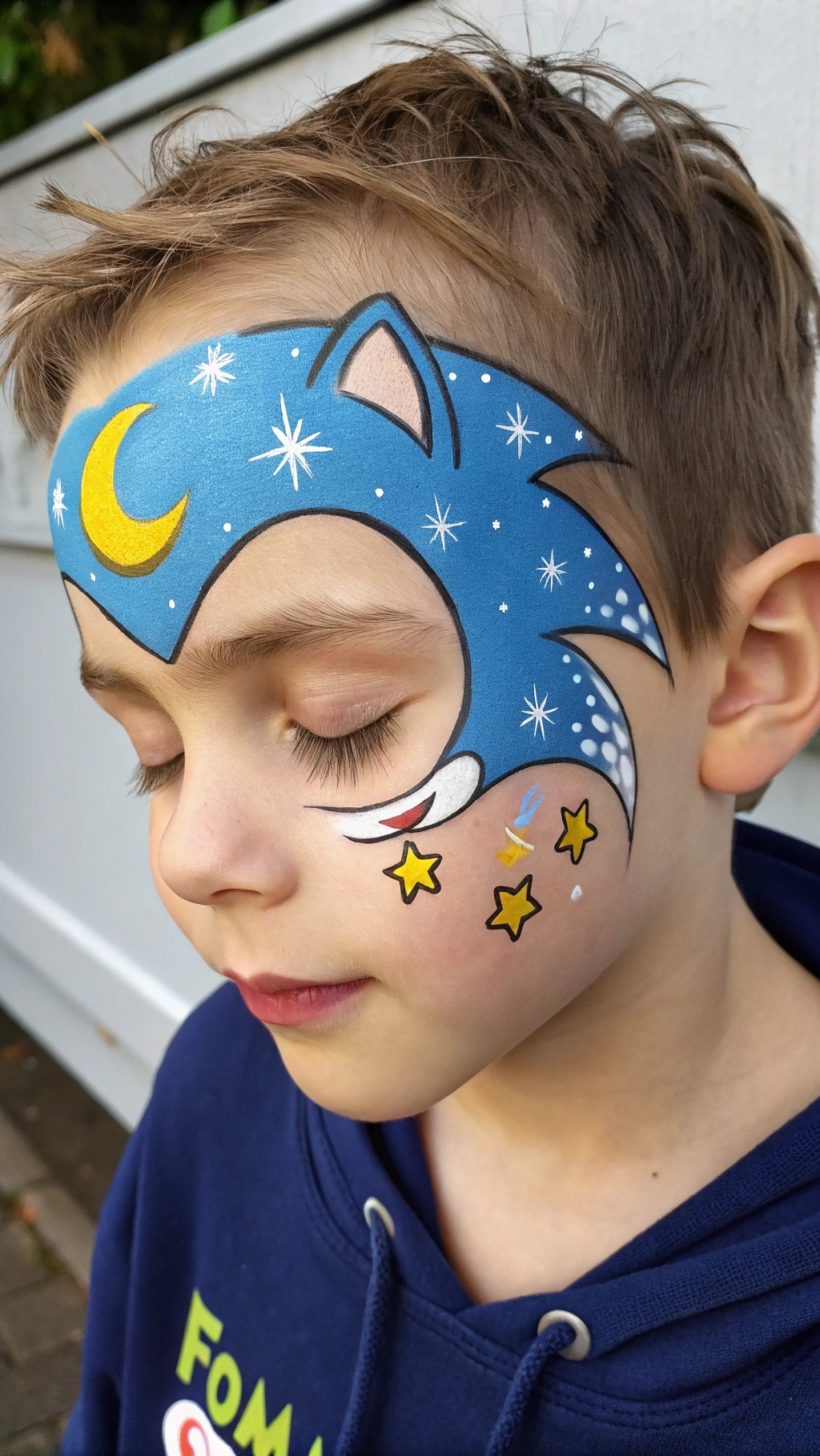 059 Sleepy Sonic Face Painting Cute PJ Party Idea for Kids - Themed Ideas