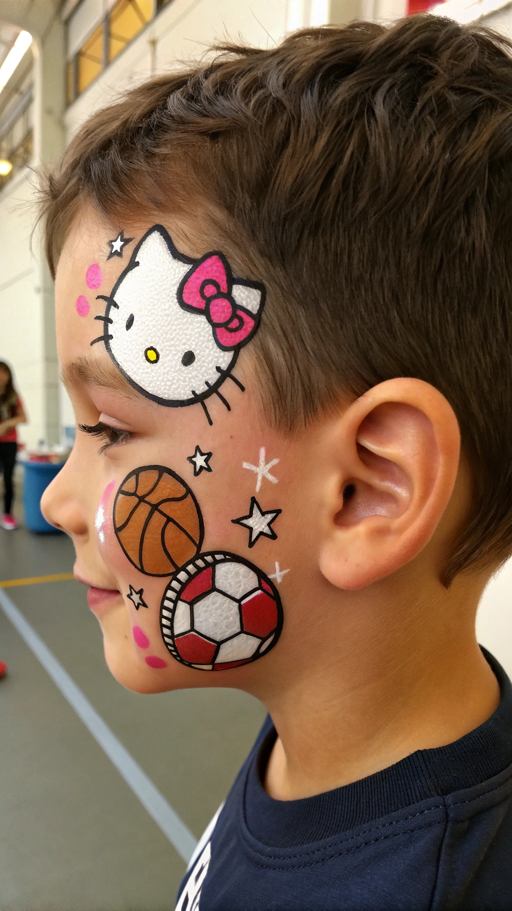 059 Sporty Hello Kitty Face Paint IBM Active ACY Playful Look for Kids - Themed Ideas