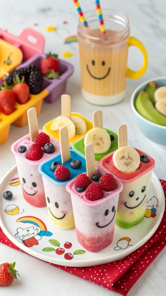 062 Easy frozen yogurt pops for kids – colorful frozen snack ideas for hot summer days - Themed Ideas