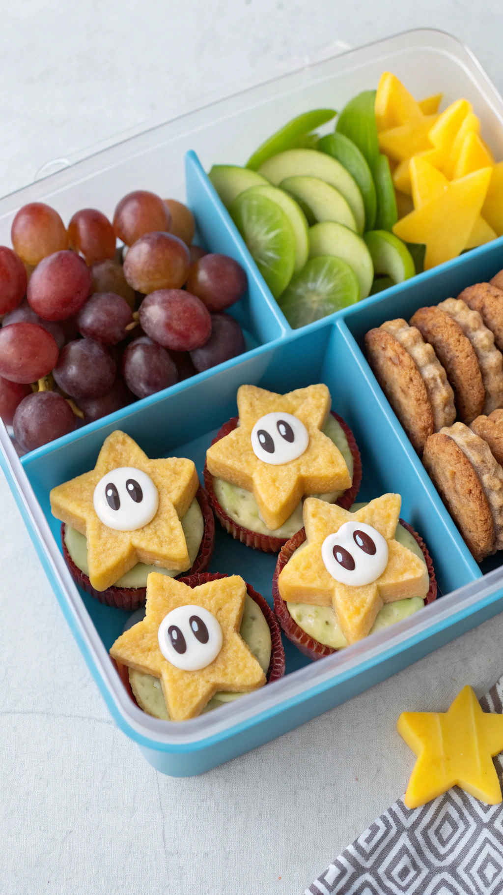 064 Super Mario bento snack box ideas for school lunches or themed birthday snacks - Themed Ideas