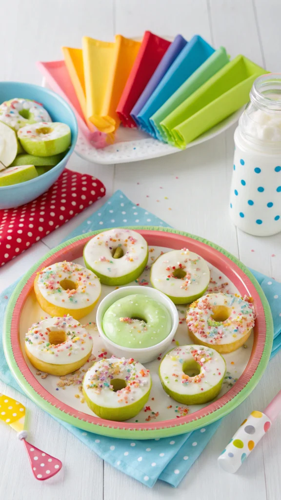 065 Frozen yogurt apple rings – creative and fun frozen snacks for kids aged 3–10 - Themed Ideas