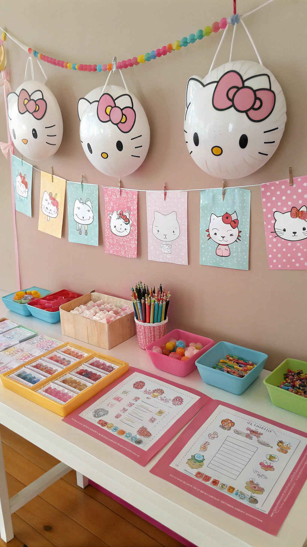 067 Hello Kitty Party Activity Station Fun Decor ACY Entertainment Combo - Themed Ideas