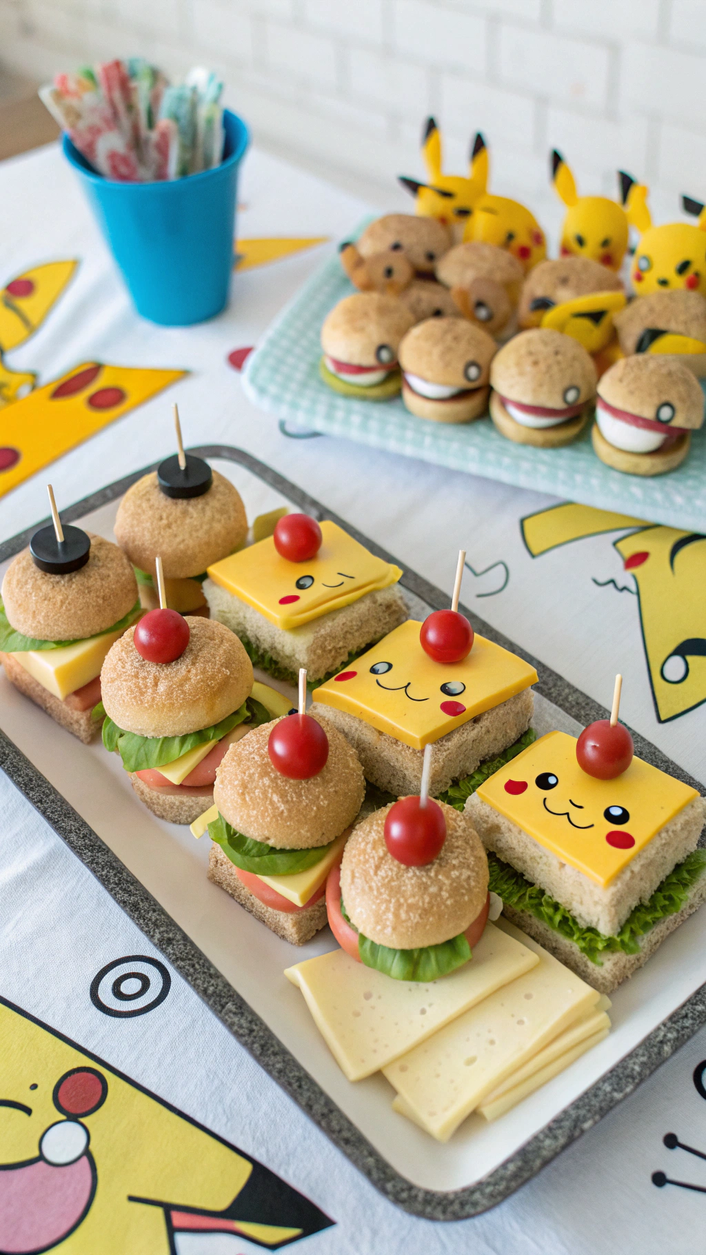 072 Cute Mini Sandwich Pokemon Snacks for Kids Birthday Party and Themed Celebrations - Themed Ideas