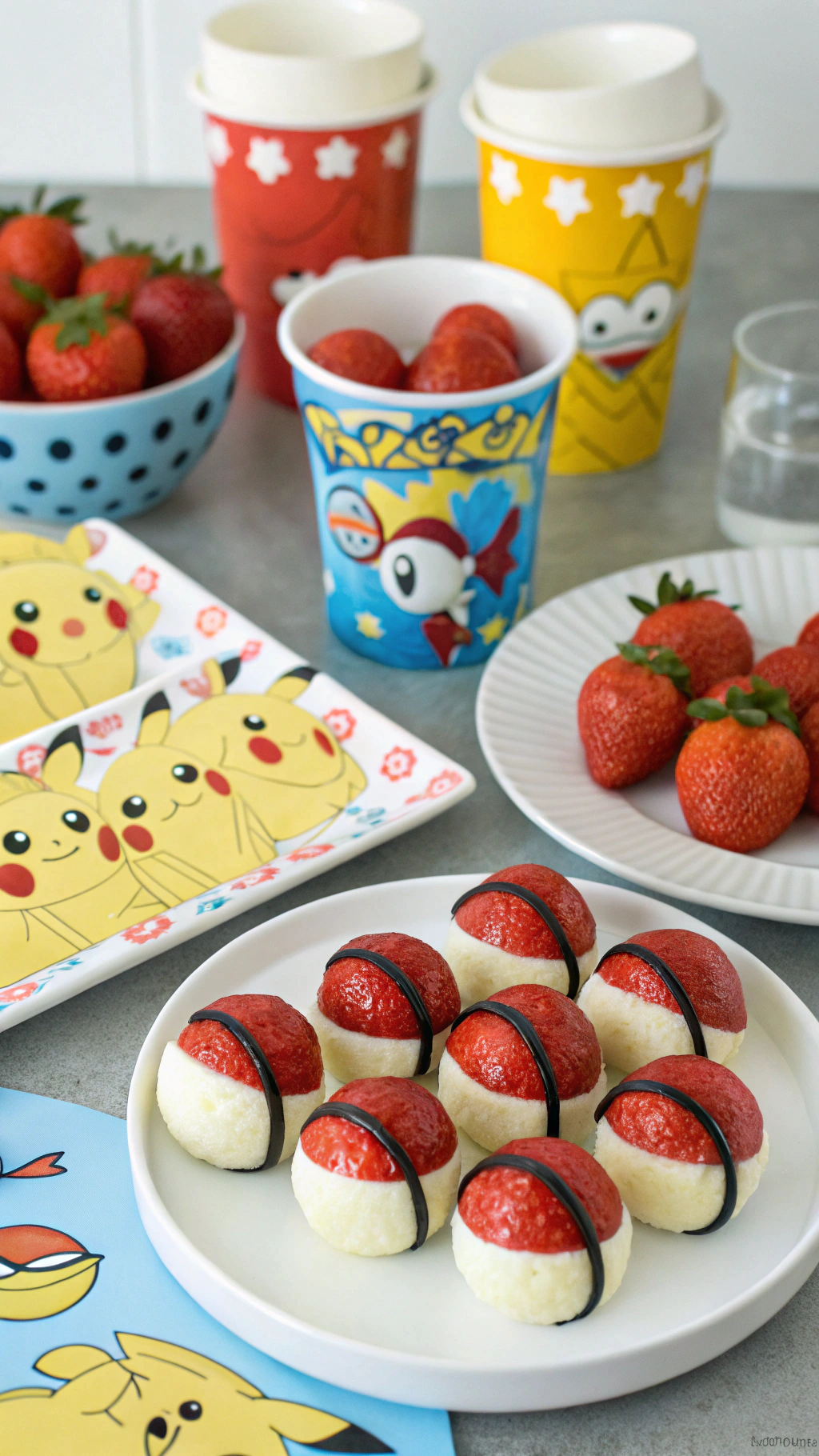 076 Edible Poke Balls with Fruit and Chocolate – Perfect Pokemon Snacks Party Idea - Themed Ideas