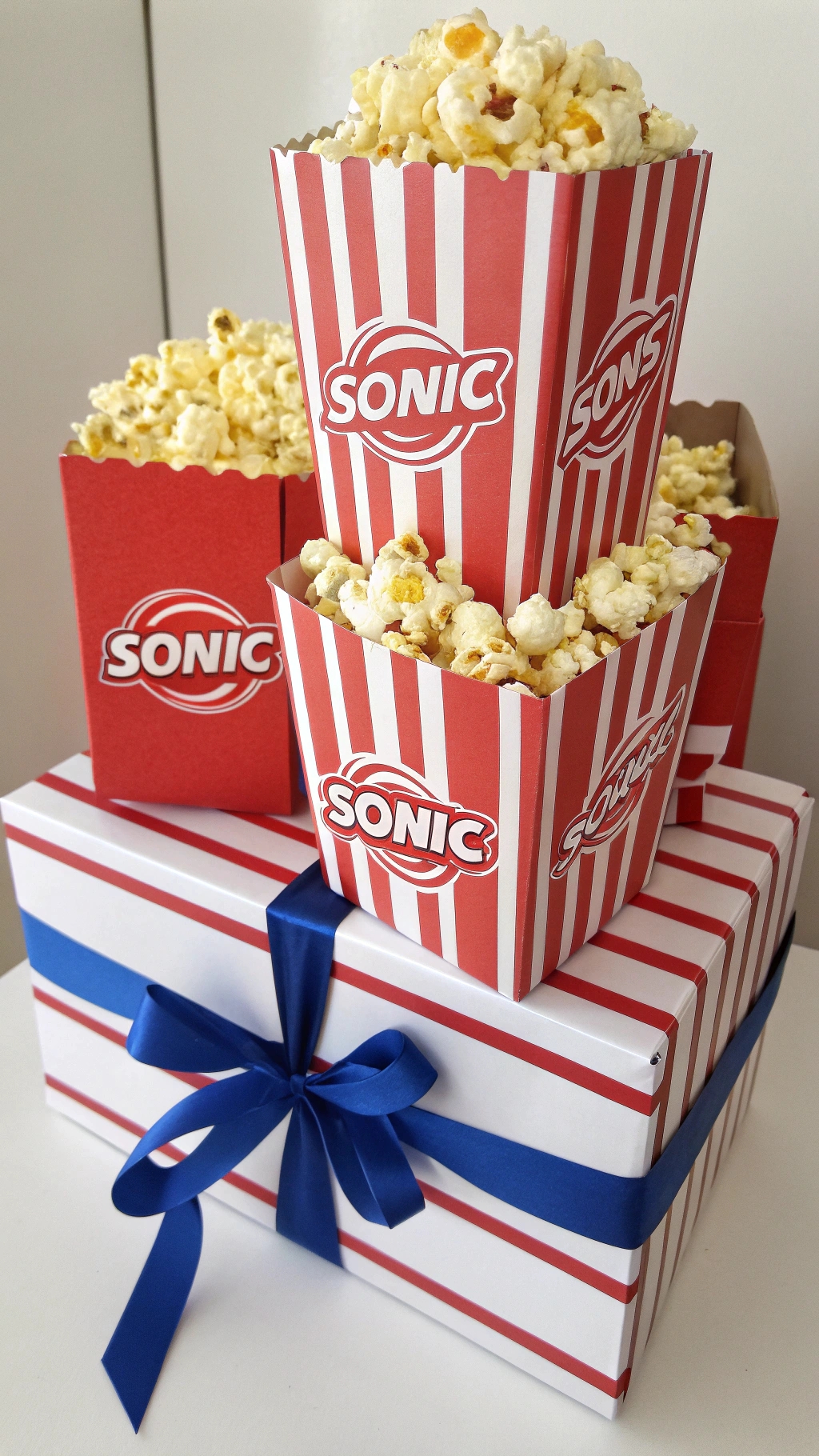 078 Sonic Themed Popcorn Boxes Crunchy Party Snack for Movie Night or Birthday - Themed Ideas