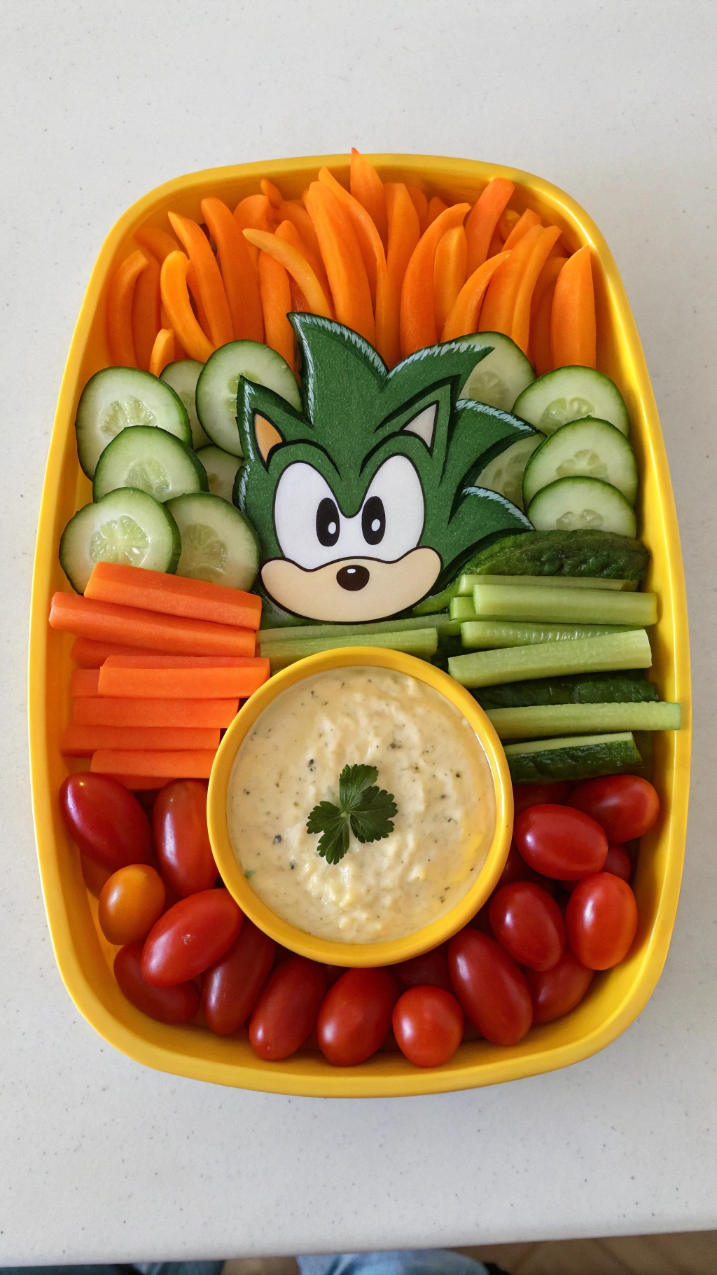 080 Sonic Veggie Tray Creative Healthy Snack Idea for a Themed Party - Themed Ideas
